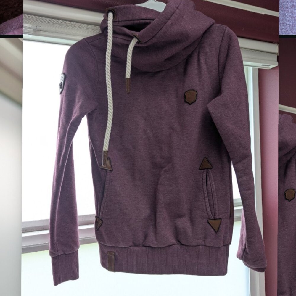 Naketano maroon cowl necked hoodie